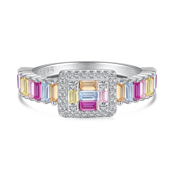 <MAGIC>Exquisite Colorful Radiant Cut Party Ring