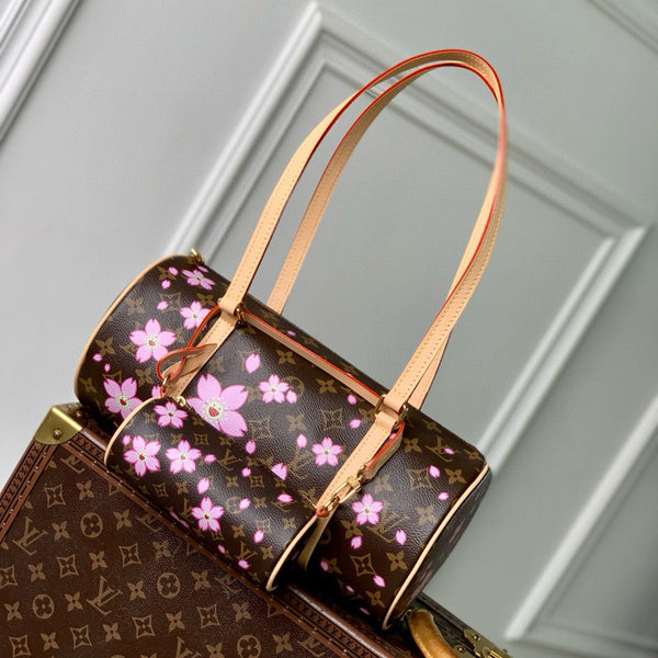 PAPILLON CHERRY BLOSSOM 27 IN SAKURA BROWN MONOGRAM COATED CANVAS