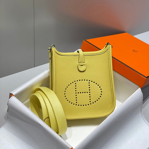 MINI NEO 18 EVELYNE BAG IN BUMBLEBEE YELLOW GRAINED CALFSKIN