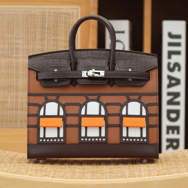 BIRKIN FAUBOURG TOUCH 20 IN CHOCOLATE MIX BRONZE BROWN CALFSKIN WITH SILVER HARDWARE (MADE-TO-ODER)