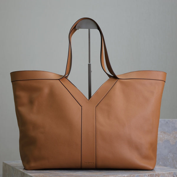TOTE BAG 50 IN CINNAMON BROWN CALFSKIN